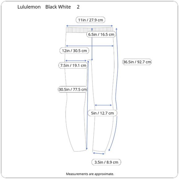 Lululemon Black White Stretch Compression Leggings Pocket 2 - Picture 10 of 11